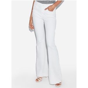 High Waisted White Bell Flare Jeans